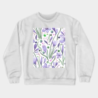 Lovely Saffron - Lavender Velvet and Green Metallics Crewneck Sweatshirt